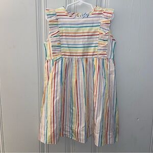 Rainbow Primary Striped Eyelet & Ivy School Dress